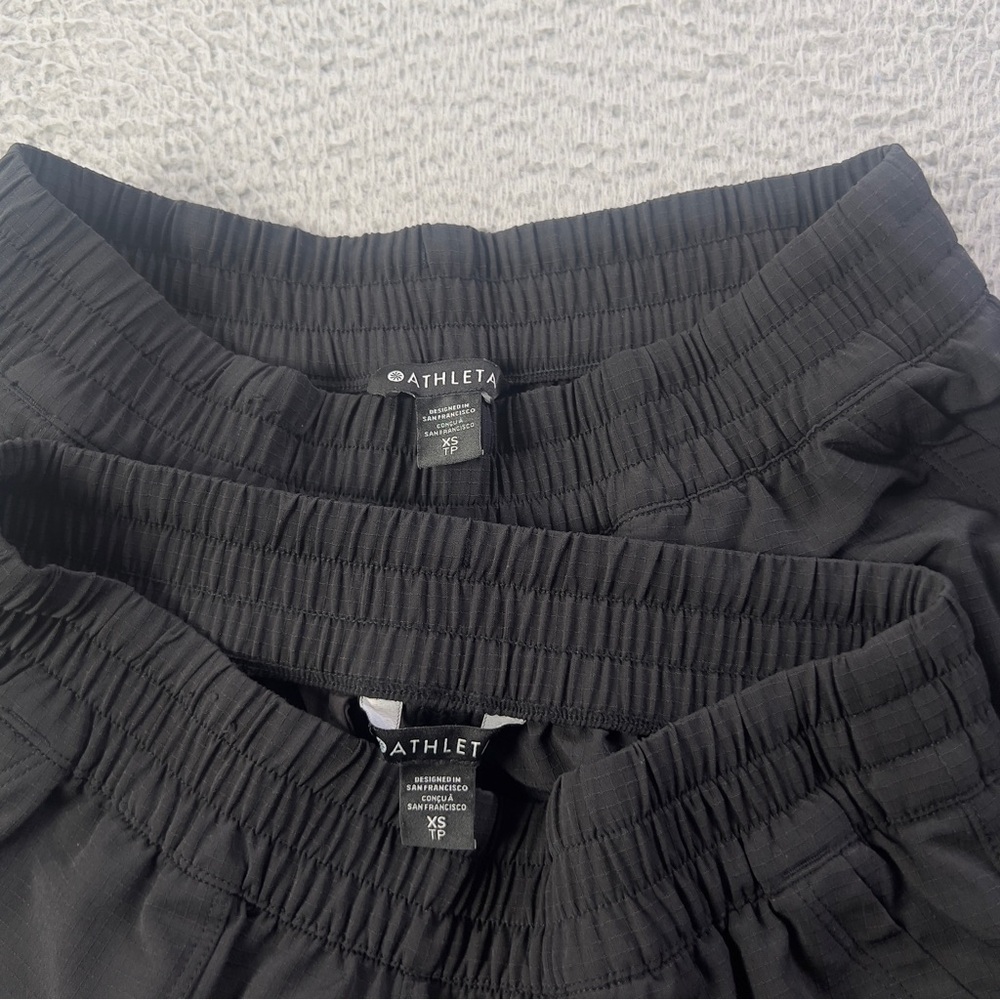 Athleta Boundless Shorts Womens XS Black Athletic Travel Casual Set of 2 - Picture 6 of 8